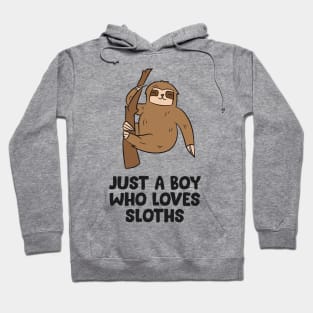 Just a Boy Who Loves Sloths Gift For Sloth Lovers Hoodie